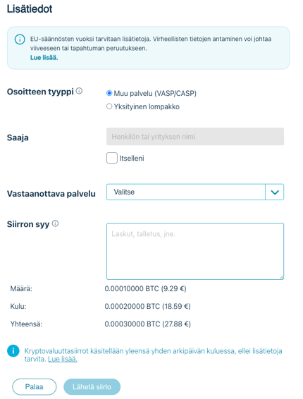 lähetä kryptoja selain 2